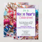 正午年のイブカラフルファミリーパーティー 招待状 (正面/裏面)