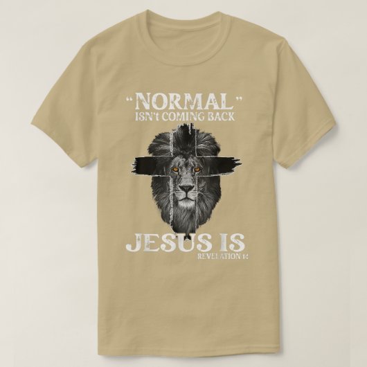 正常ではない来の背中イエスは黙示録14 Cr Tシャツ (デザイン正面)