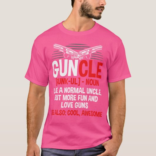 正常な叔父コミカル銃の愛するUnclのような銃 Tシャツ (正面)