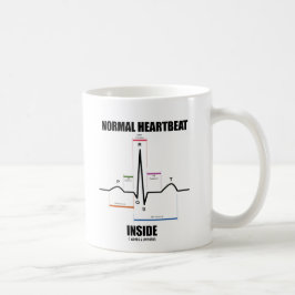 正常な心拍の内部(ECG EKG) コーヒーマグカップ