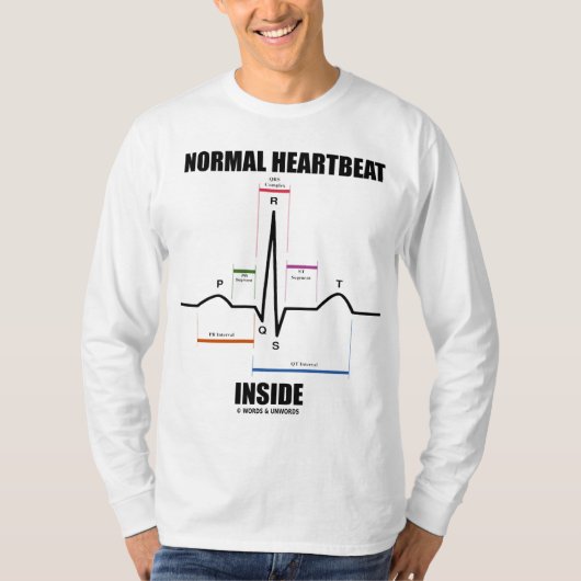 正常な心拍の内部(EKG) Tシャツ (正面)