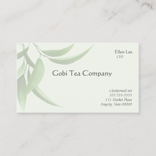 正常な緑の葉 名刺 (正面)