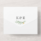 正式なひまわりと両親の名前が載った結婚式の招待状 オールインワン招待状 (裏面)