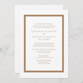正式なゴールド&ホワイトの結婚式招待状 招待状 (正面/裏面)