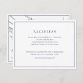 正式なネイビーの詳細カード(地図付き最終版) 招待状 (正面/裏面)