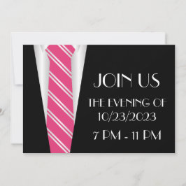 正式なピンクのタイの招待状 招待状