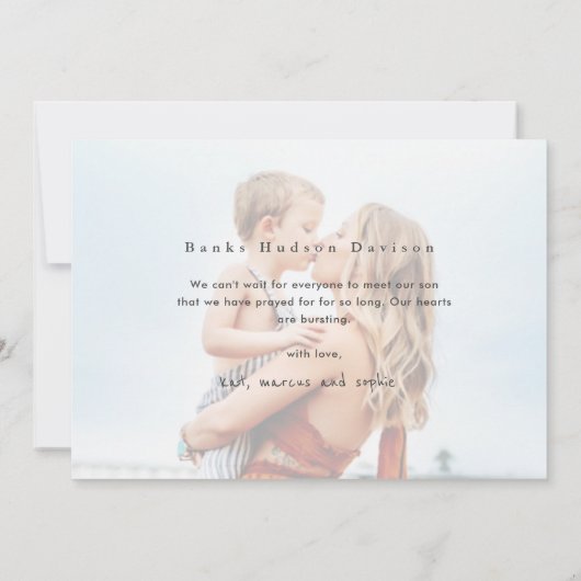 正式なミニマル写真の採用 案内状 (裏面)