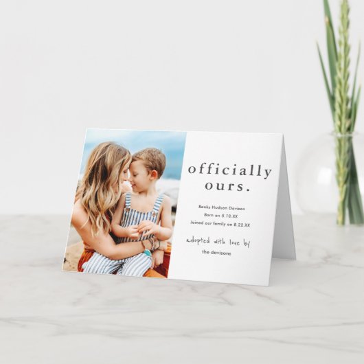 正式なミニマル写真の採用 案内状 (正面)