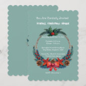 正式な企業のクリスマスパーティへの招待状 招待状 (正面/裏面)