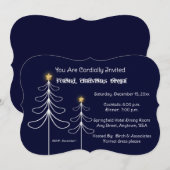 正式な企業のクリスマスパーティーの招待状 招待状 (正面/裏面)