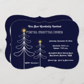 正式な企業のクリスマスパーティー 招待状 (正面/裏面)