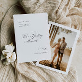 正式な写真を使った結婚式のご案内カード セーブザデート