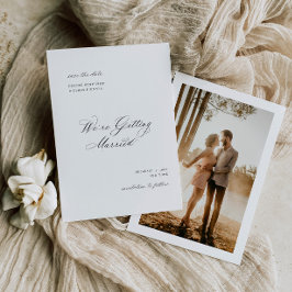 正式な写真を使った結婚式のご案内カード セーブザデート