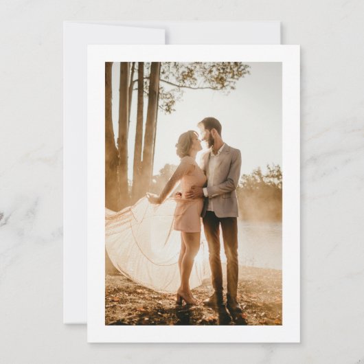 正式な写真を使った結婚式のご案内カード セーブザデート (裏面)