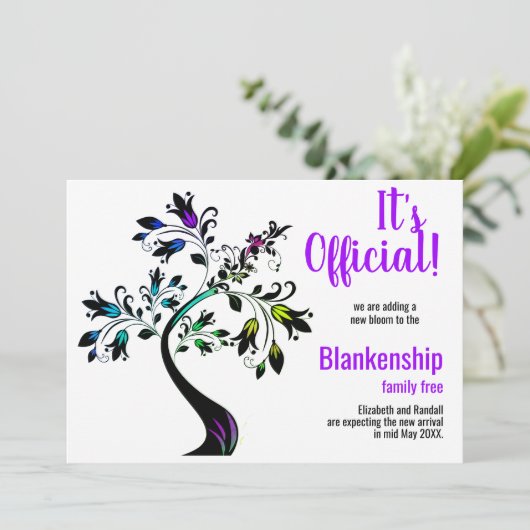 正式な期待している花の咲く紫 案内状 (スタンド正面)