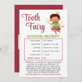正式な歯の妖精の受領証明書 招待状 (正面/裏面)