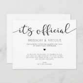 正式な秘密結婚の結婚発表 案内状 (正面/裏面)