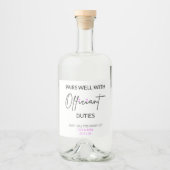 正式な職務とパーソナライズ可能なペア リキュールボトルラベル (正面)
