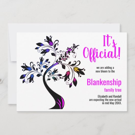 正式な開花期のピンク色を期待している 案内状 (正面)