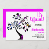 正式な開花期のピンク色を期待している 案内状 (正面/裏面)