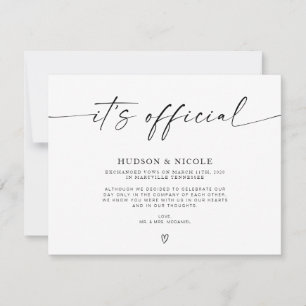 正式な隠し結婚のお知らせ 案内状