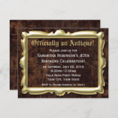 正式にアンティーク40パーティの招待状 招待状 (正面/裏面)