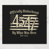 正式にトランプ45 47によって負担されていない ビールラベル (シングルラベル)