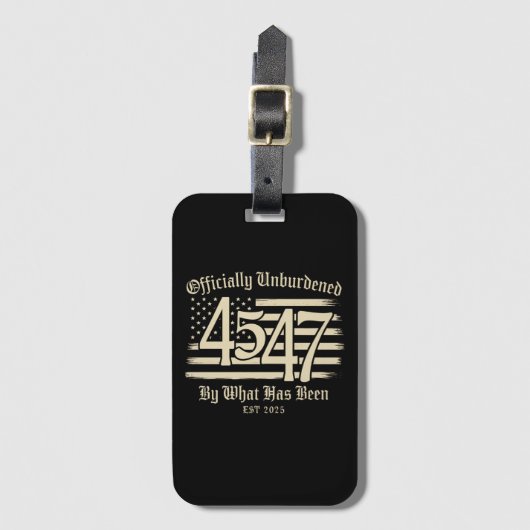正式にトランプ45 47によって負担されていない ラゲッジタグ (正面縦)