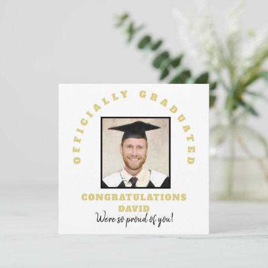 正式に卒業したおめでとう名写真カード (スタンド正面)