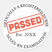 正式に登録されたナース- nclex-rnを渡した ラウンドシール (正面)