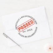 正式に登録されたナース- nclex-rnを渡した ラウンドシール (封筒)