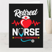 正式に解雇された退職したナース退職 カード (正面)