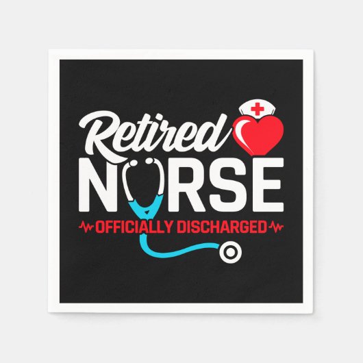 正式に解雇された退職したナース退職 スタンダードカクテルナプキン (正面)