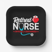 正式に解雇された退職したナース退職 ペーパープレート (正面)