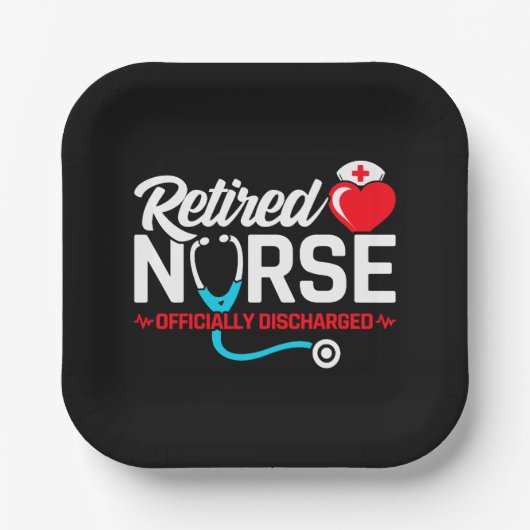 正式に解雇された退職したナース退職 ペーパープレート (正面)