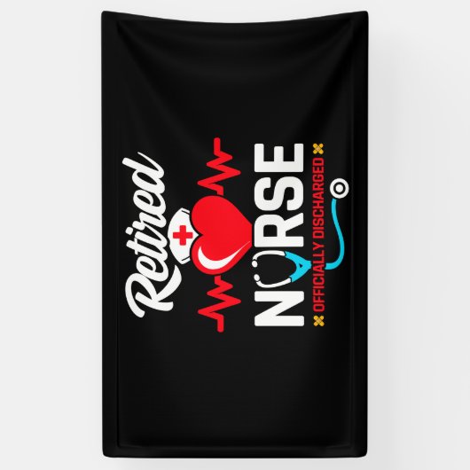 正式に解雇された退職したナース退職 横断幕 (縦)