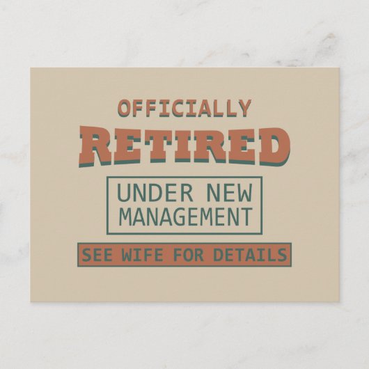 正式に退職した新しい管理休日を迎える シーズンポストカード (正面)