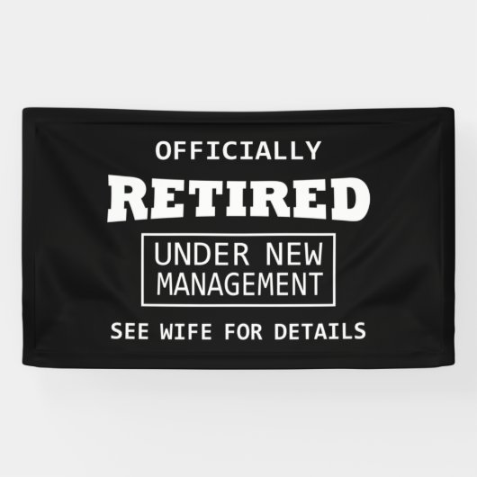 正式に退職した新しい経営の下で 横断幕 (横)