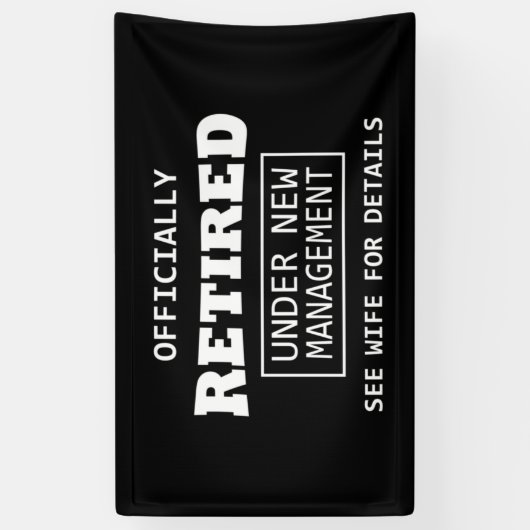 正式に退職した新しい経営の下で 横断幕 (縦)