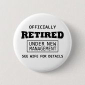 正式に退職した新しい経営の下で 缶バッジ (正面)