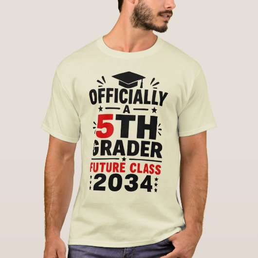 正式に5年生 2034年卒業予定 Tシャツ (正面)