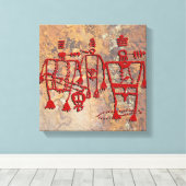 正式のダンサーの岩石彫刻 キャンバスプリント (インサイチュ (ウッドフロア))