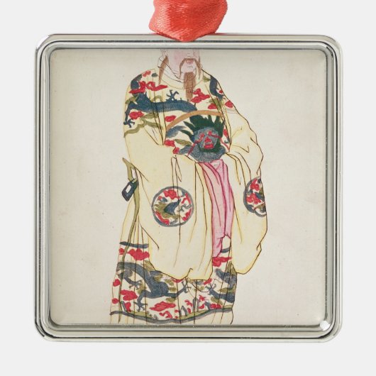 正式の衣裳の中国のな皇帝 メタルオーナメント (正面)