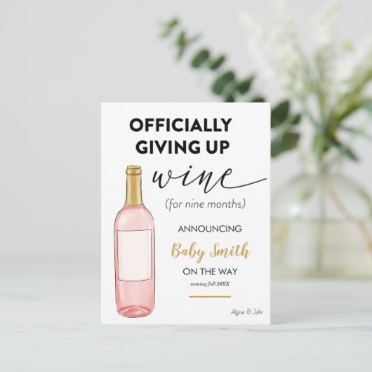 正式与えなワイン妊娠おもしろい 案内ポストカード (スタンド正面)