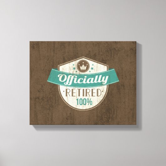 正式退職したに100%ヴィンテージ退職 キャンバスプリント (正面)