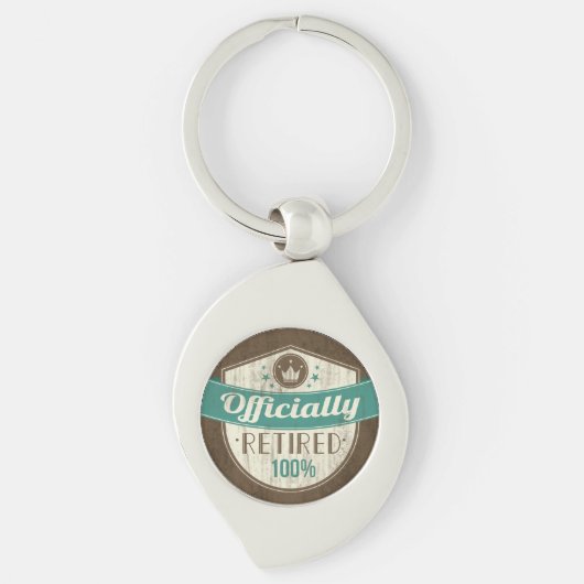 正式退職したに100%ヴィンテージ退職 キーホルダー (正面)