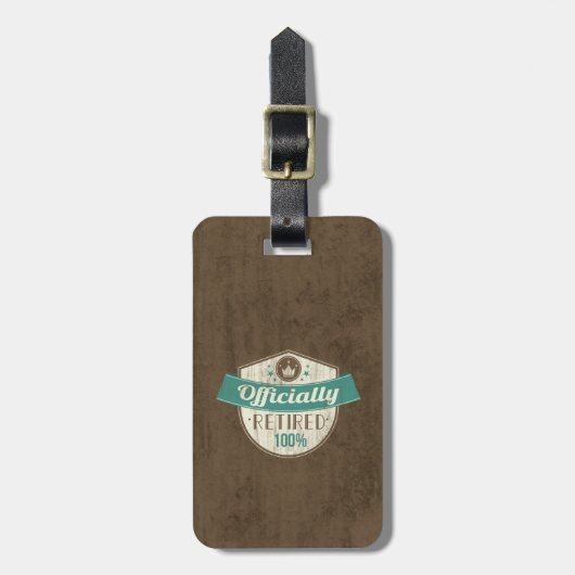 正式退職したに100%ヴィンテージ退職 ラゲッジタグ (正面縦)