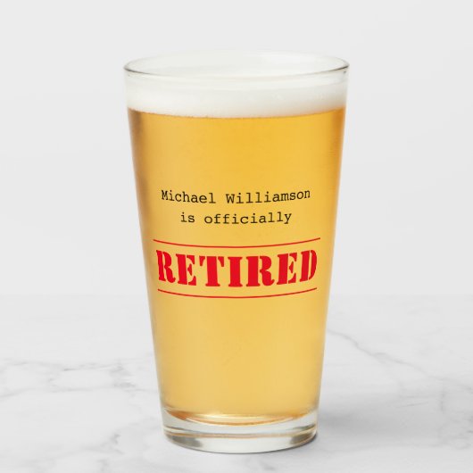 正式退職したに、名前をカスタムするギフト赤 タンブラーグラス (ドリンク正面)