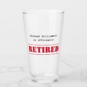 正式退職したに、名前をカスタムするギフト赤 タンブラーグラス (正面)