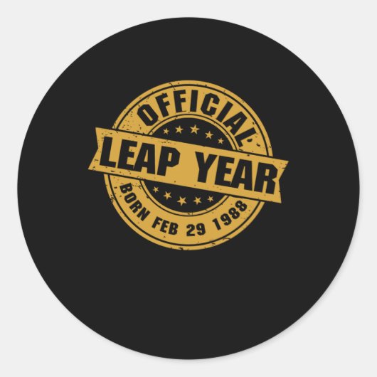 正式閏年1988年2月29日誕生日プレゼント ラウンドシール (正面)